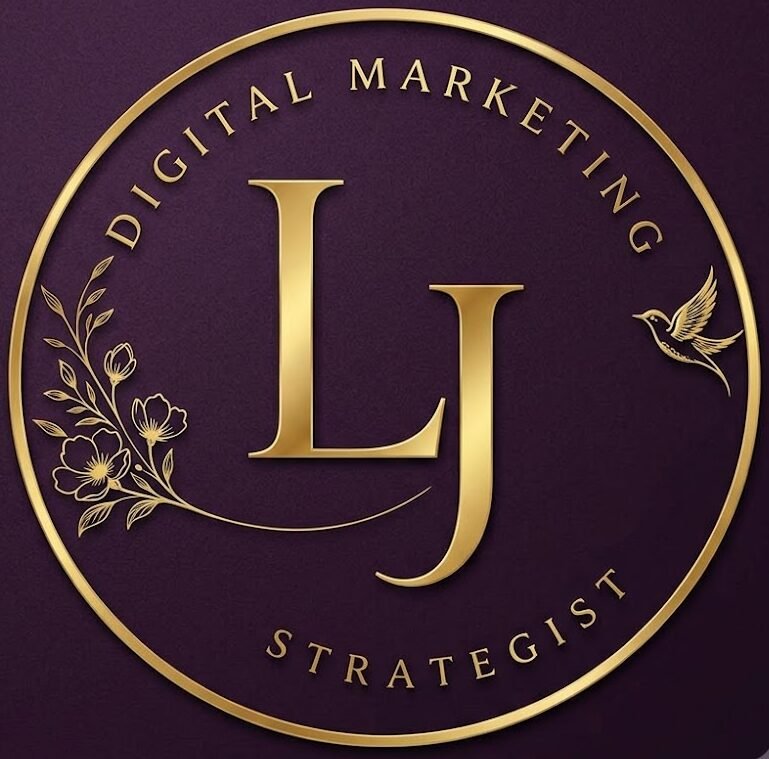 Laure Justice LJ digital marketing strategist logo