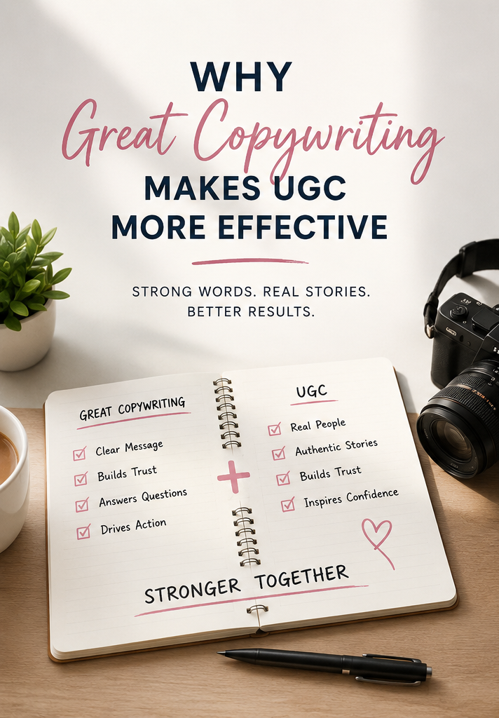 Graphic showing how copywriting makes ugc more effective